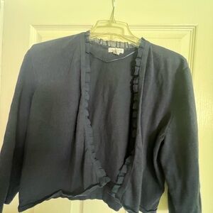 Charter Club Navy Lace-Trim Cardigan